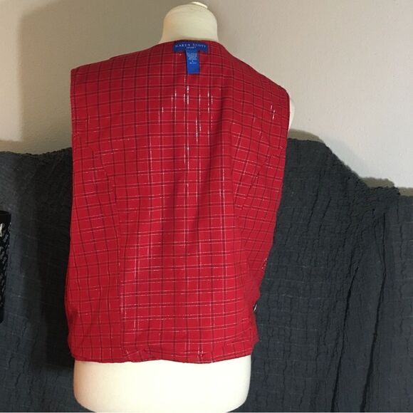 Karen Scott Christmas Red Vest Size Large - Picture 12 of 13
